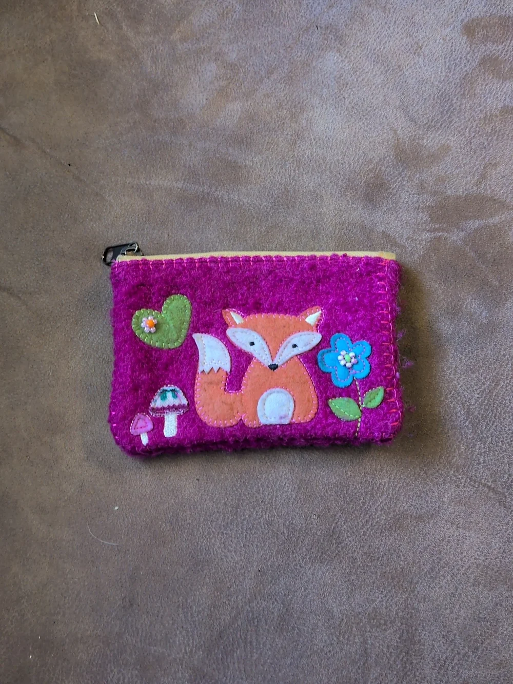 Fox Zipper Pouch Wallet